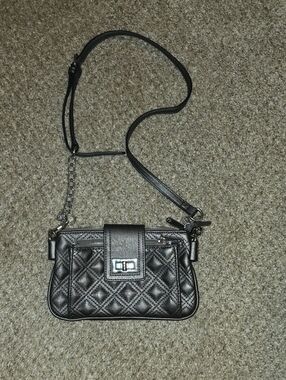 Charming Charlie Quilted Black Crossbody with Turn-Lock